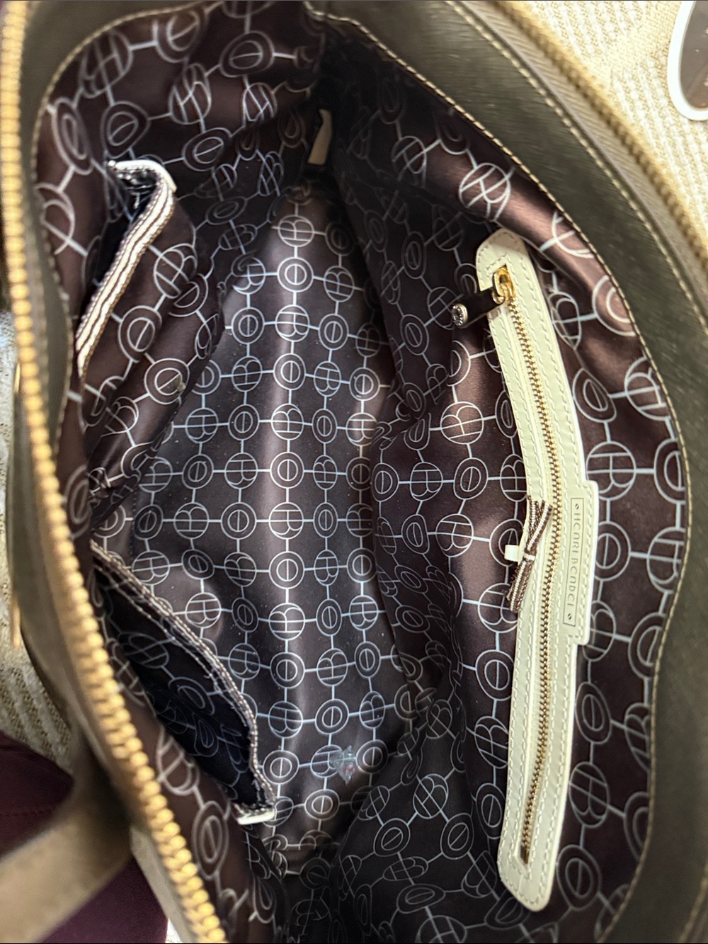 Henri Bendel Brown Perforated Leather Tote with Removable Strap - Picture 3 of 4